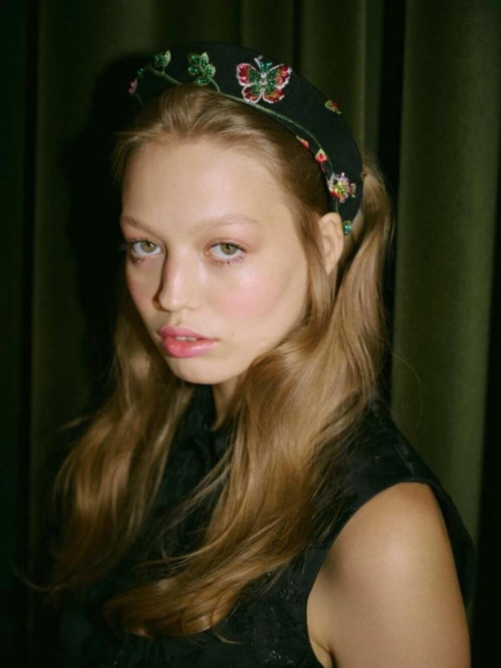 Embroidered Butterfly & Floral Kokoshnik